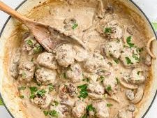 Beef Stroganoff Meatballs & Pasta