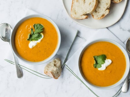 Roasted Carrot , Pumpkin and Ginger Soup