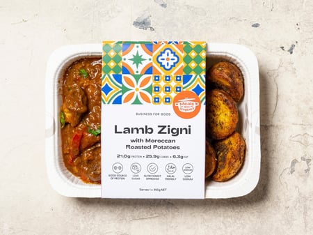 Lamb Zigni with Moroccan Potatoes