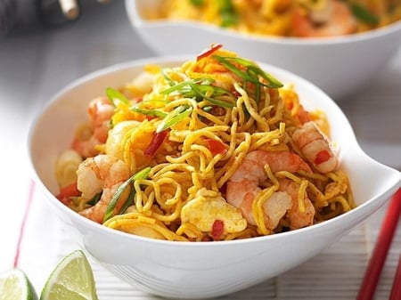 Prawns with Singapore Noodles