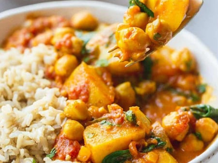 Chickpeas, Potato and Coconut Curry