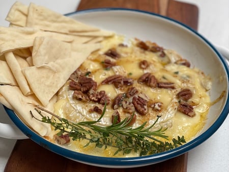 Baked Brie with Fig Jam and Pecans