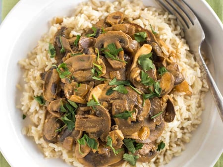 Mushroom Stroganoff w/ Rice