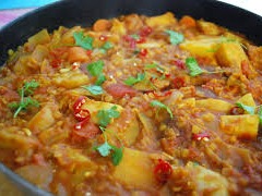 Curried Red Lentils with Roasted Root Vegetables