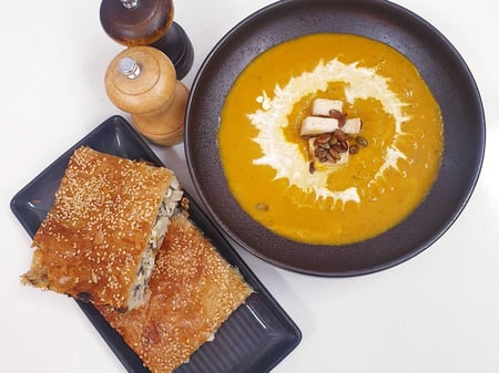 Spanakopita and Pumpkin Soup