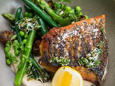 Gourmet Special: Ginger & Shallots Barramundi with Black Rice & Greens