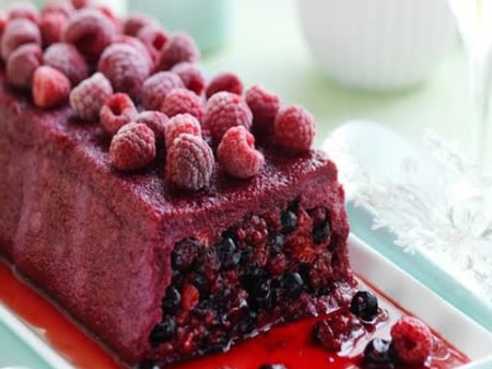 Summer berry pudding
