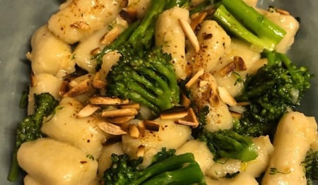 Potato & Leek Gnocchi with Broccolini & Almonds