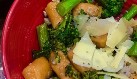 Sweet Potato Gnocchi with Italian Sausage & Broccoli