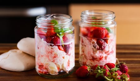 Eton mess, berry compote, Chantilly cream