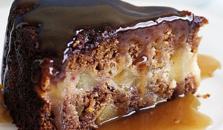 Sticky Pear Cake with Toffee Sauce