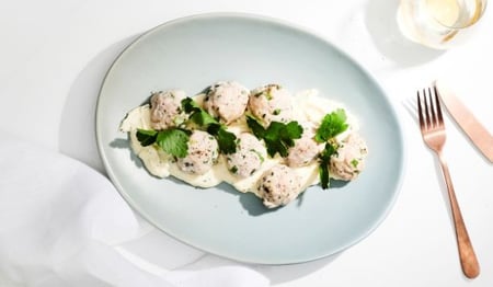 swedish meatballs, herb & parmesan sauce (frozen)
