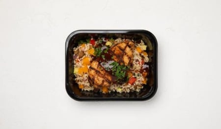 Louisianan Barbeque Chicken with Chargrilled Vegetable Brown Rice