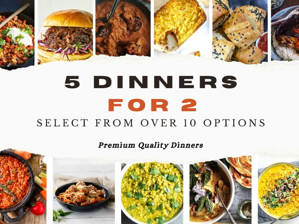 5 Beautiful Dinners for 2 - select from over 10 options