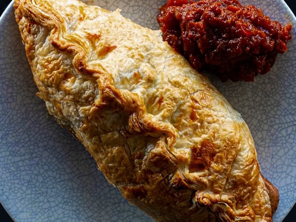 Lamb Pastie with Tomato Kasundi