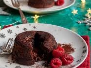 Chocolate Mud Puddings w/ chocolate sauce