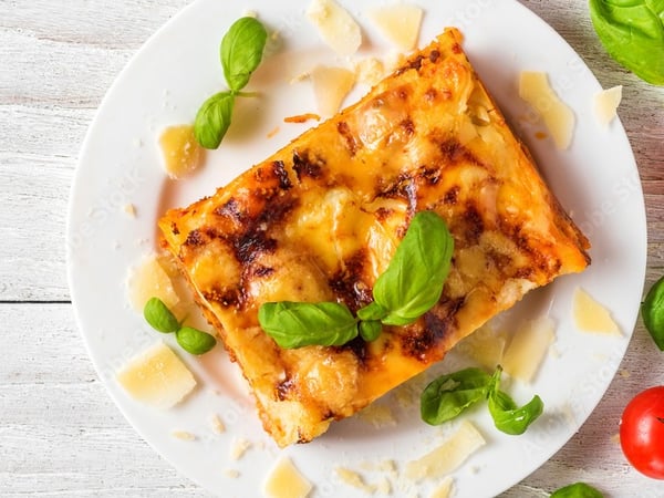 Vegetable Lasagne served with a Garden salad