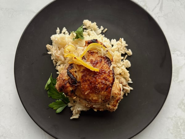 Greek Chicken with Lemon and Herb Rice