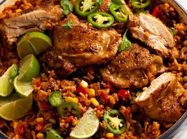 Mexican Chicken and rice bake