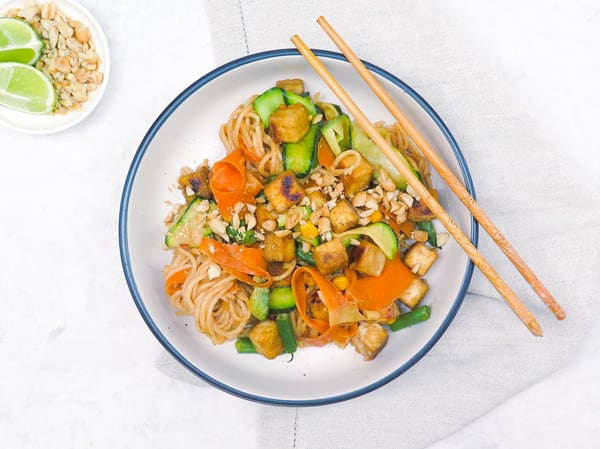 Bang bang tofu noodles with peanut sauce