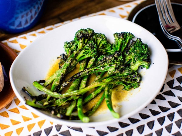 Charred Broccolini, Lemon Tarragon Dressing