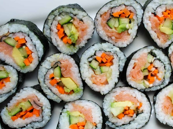 Salmon & avocado Sushi Roll