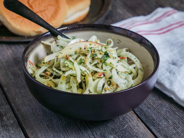 Fennel, apple, mint slaw