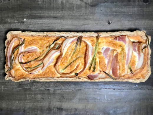 Egg, Crispy Bacon & Chive Tart