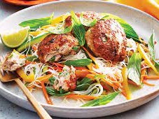 Chicken rissoles & noodle salad