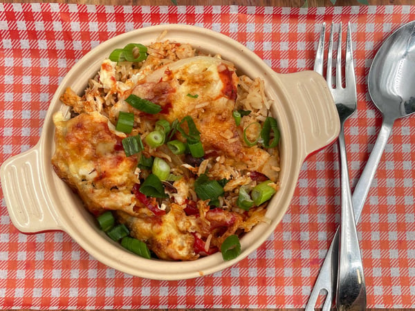 Cheesy Chicken Fajita Rice Bake (GF)