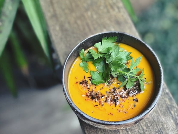 Roasted Pumpkin Soup with Dukkah (VG/GF)