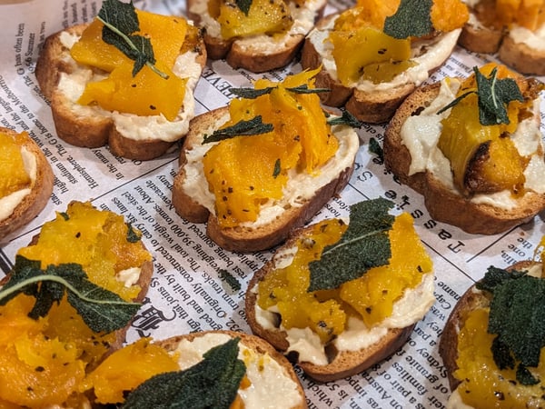 Mini Pumpkin & Sage Crostini | GF - DF - Vegan - Halal