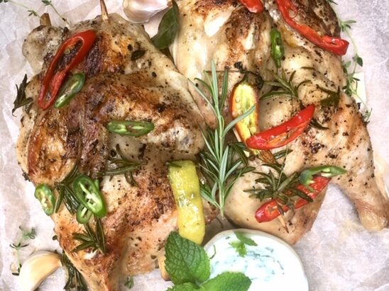 Butterflied Greek Chicken with Tzatziki