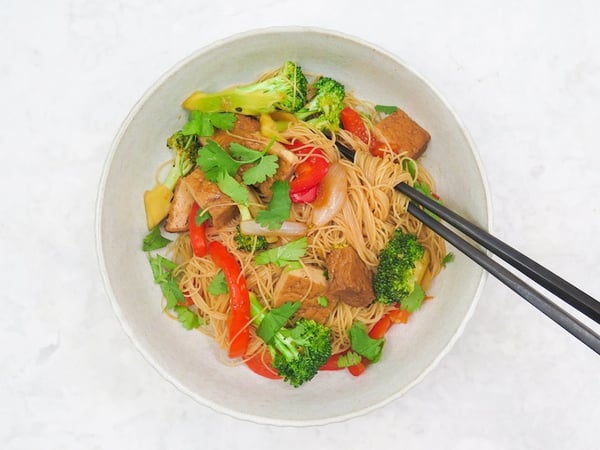 Stir fried Asian vermicelli rice noodles