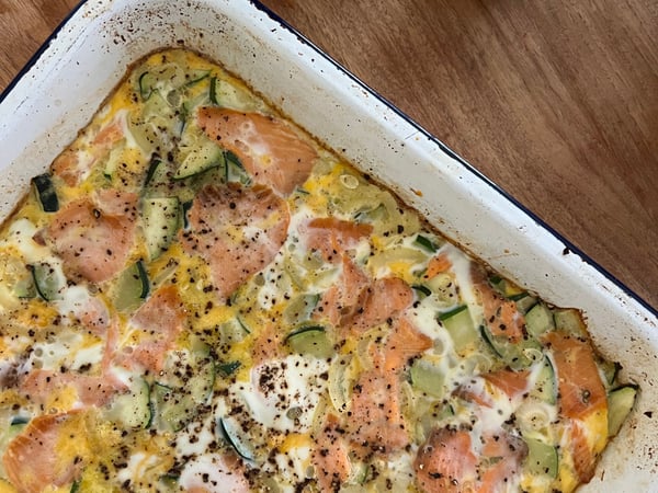 Smoked Trout & Zucchini Frittata