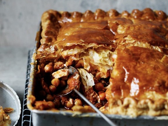 *Pumpkin, chickpea and feta pie