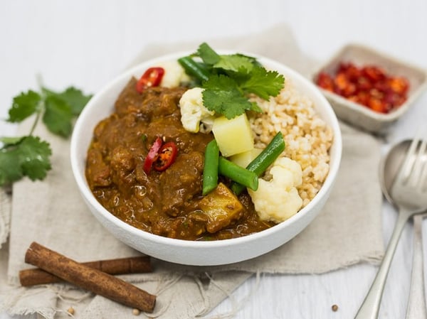 Indian Spiced Lamb Curry and Brown Rice | High Protein