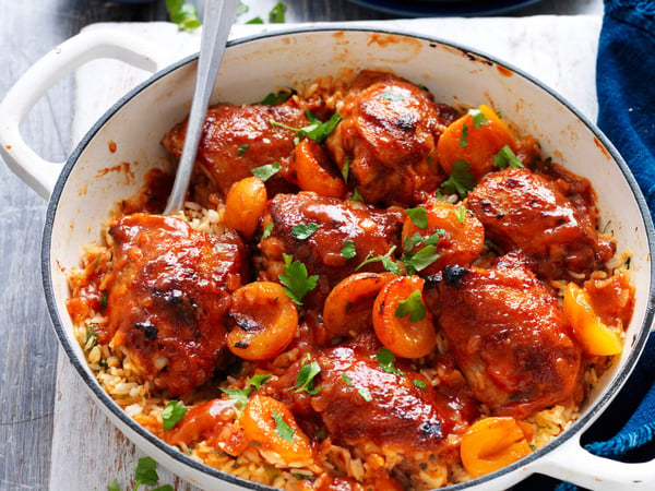 Apricot Chicken with Rice