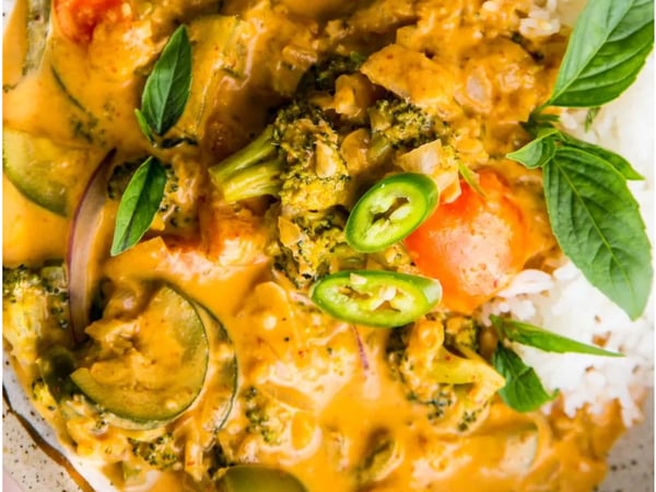 Thai Penang Curry with Vegetables and Jasmin Rice