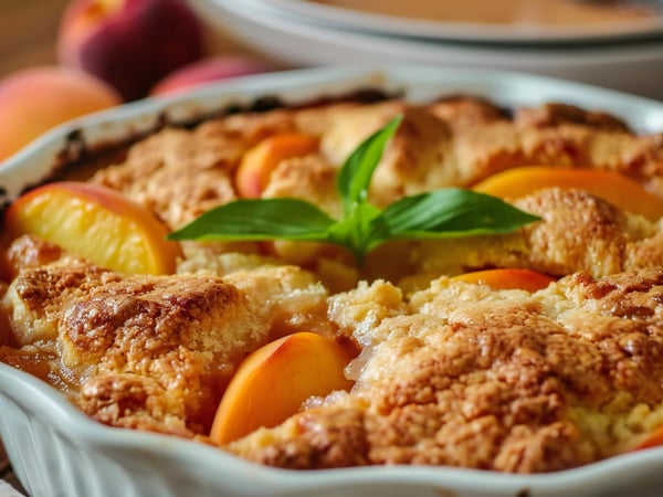 Peach Cobbler and Custard