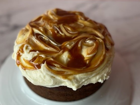 Banana Miso Caramel Cake