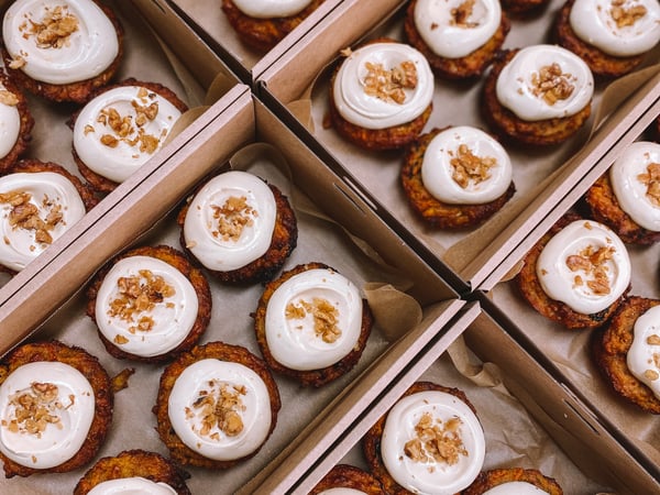 Carrot Cake Muffins with Maple Cream Frosting