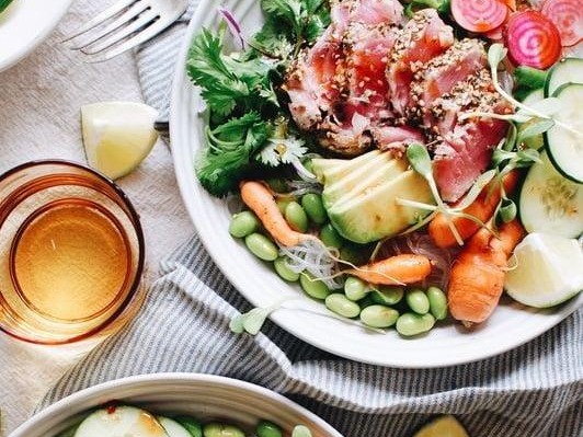 Seared Sesame Tuna Poke Bowl