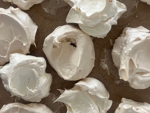 Meringues with Rose Yoghurt Cream & Pistachios