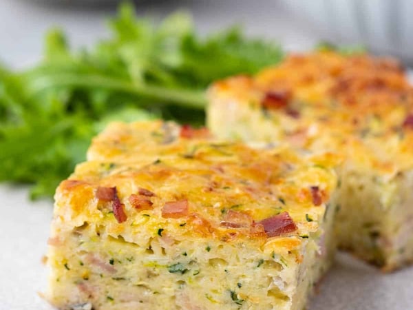 Zucchini, Bacon and Sweet Corn Slice