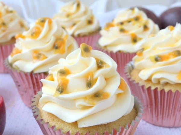 Passionfruit Cupcakes | GF - DF - Vegan - Halal