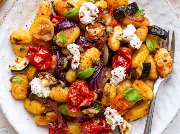 Potato Gnocchi With Roasted Vegetable Sauce