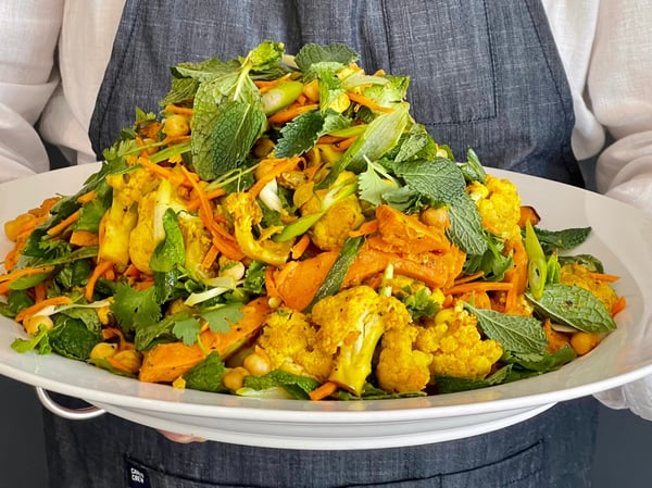 Roast Cauliflower, sweet potato Salad