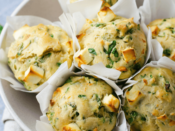 Spinach, Pumpkin and Feta Muffins