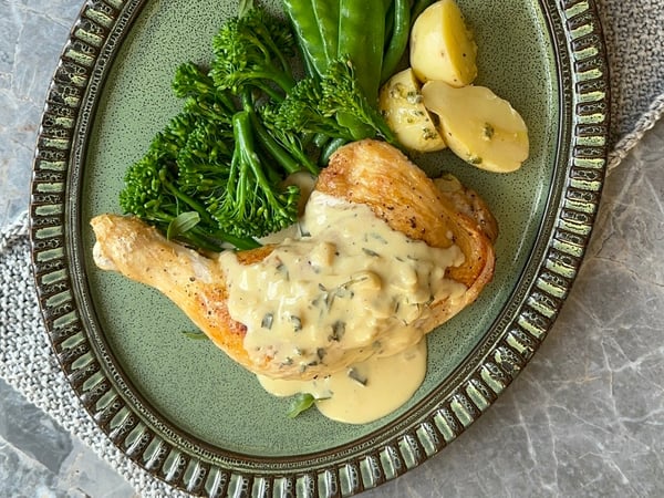 Chicken Marylands with Tarragon Cream Sauce